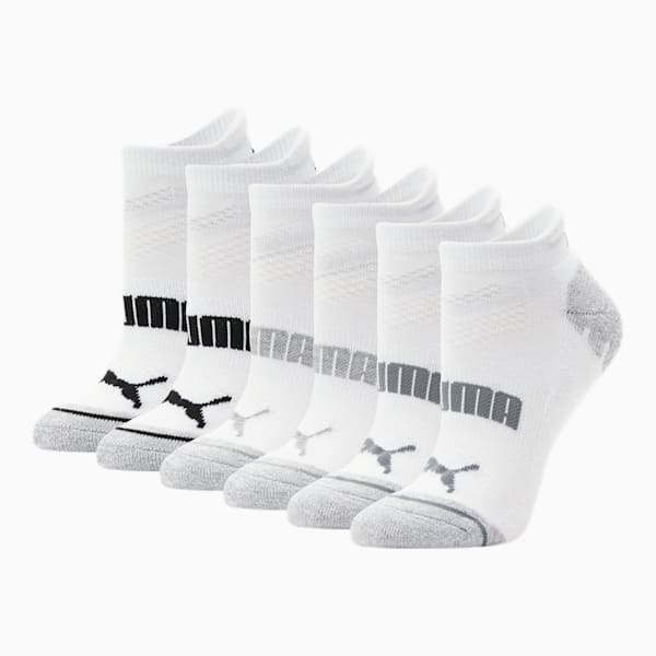 Calcetines para mujer de media felpa y corte bajo [3 pares], WHITE / GREY, extralarge